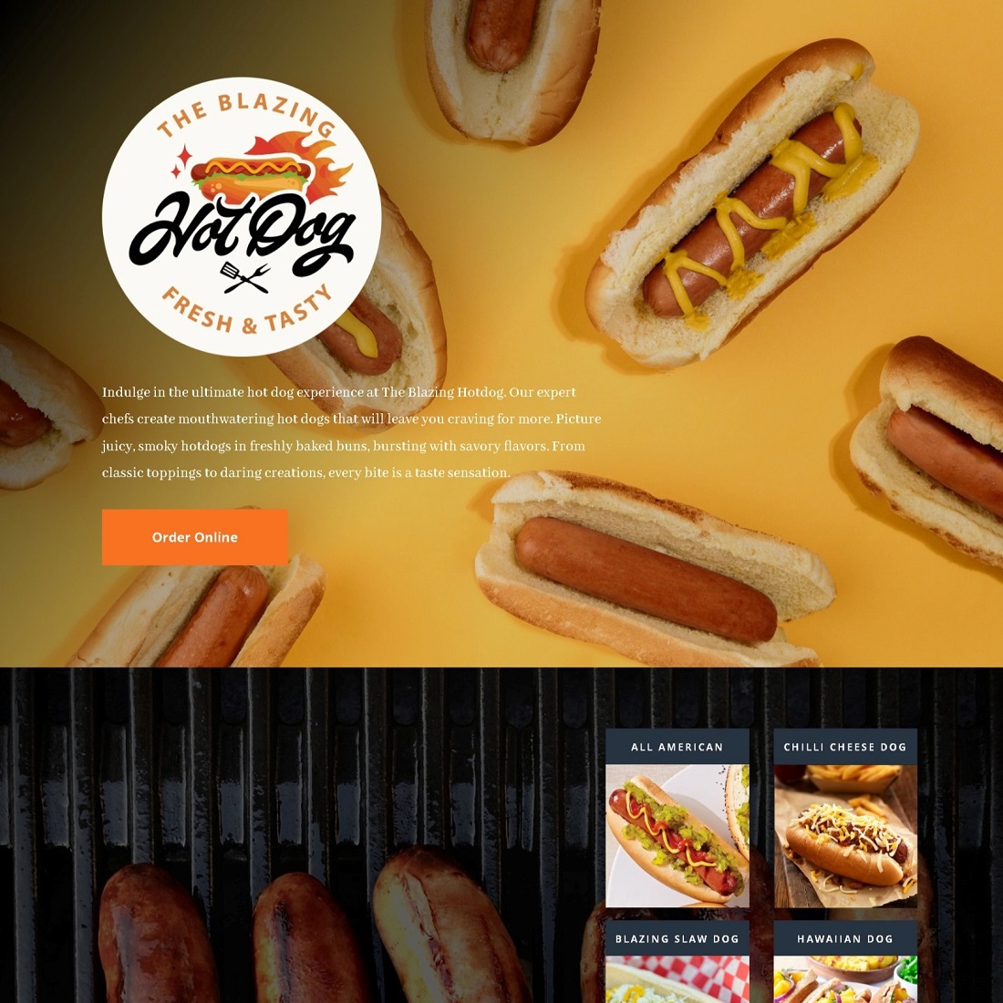 Image of a hotdog online restaurant showing good design made by Radiant Promotion